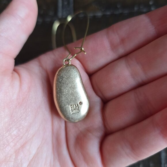 RIM SOHO Brass Dangle Earrings Designer Modern Sculptural Elegant Artsy Drop - Picture 4 of 4